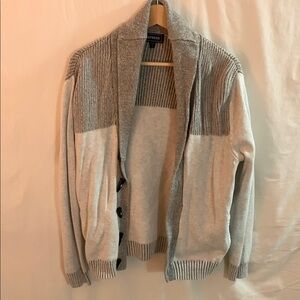 Express Gray Chunky Knit Open-Front Cardigan